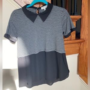 Preppy collared t shirt blouse